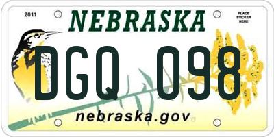 NE license plate DGQ098
