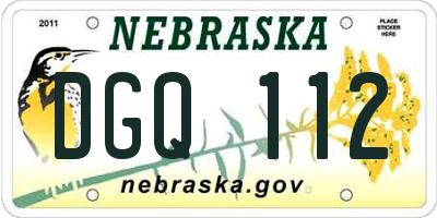 NE license plate DGQ112