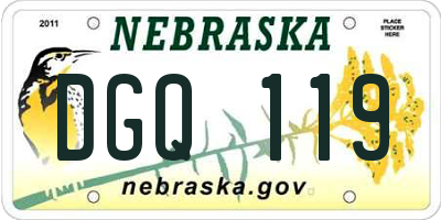 NE license plate DGQ119