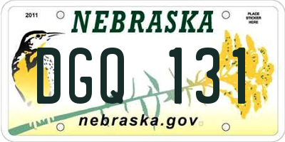 NE license plate DGQ131