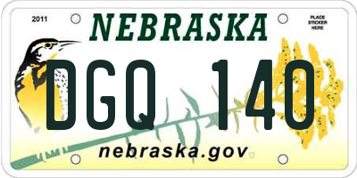 NE license plate DGQ140
