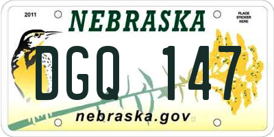 NE license plate DGQ147