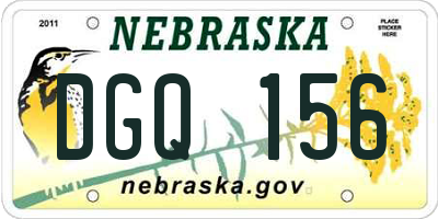 NE license plate DGQ156