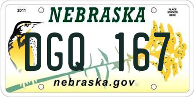 NE license plate DGQ167