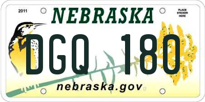 NE license plate DGQ180
