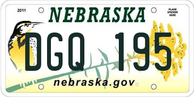 NE license plate DGQ195