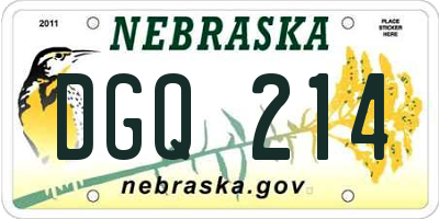 NE license plate DGQ214