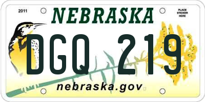 NE license plate DGQ219