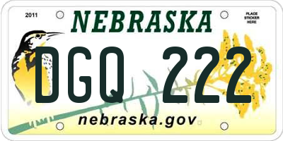 NE license plate DGQ222