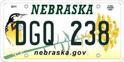 NE license plate DGQ238