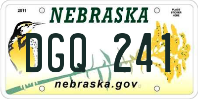 NE license plate DGQ241