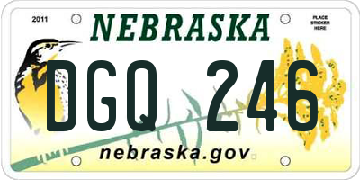 NE license plate DGQ246