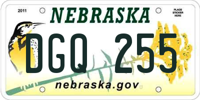 NE license plate DGQ255