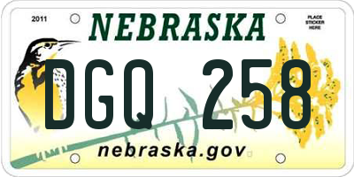NE license plate DGQ258
