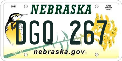 NE license plate DGQ267