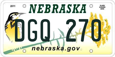 NE license plate DGQ270