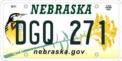 NE license plate DGQ271