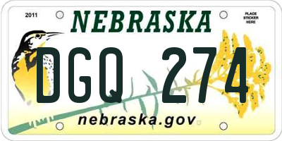 NE license plate DGQ274