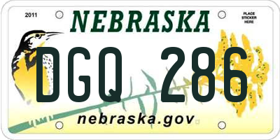 NE license plate DGQ286