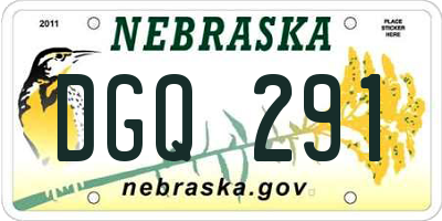 NE license plate DGQ291