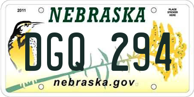 NE license plate DGQ294