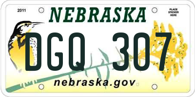 NE license plate DGQ307