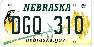 NE license plate DGQ310