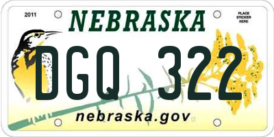 NE license plate DGQ322