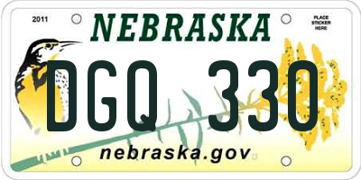 NE license plate DGQ330