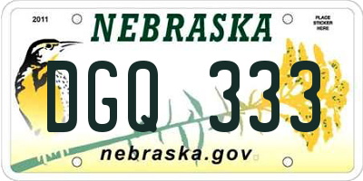 NE license plate DGQ333