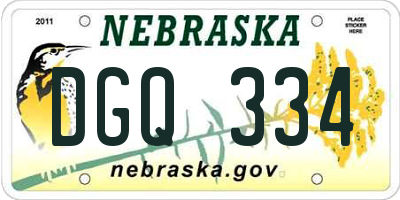 NE license plate DGQ334