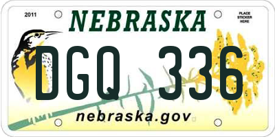 NE license plate DGQ336