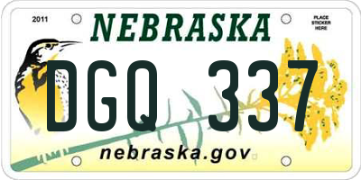 NE license plate DGQ337