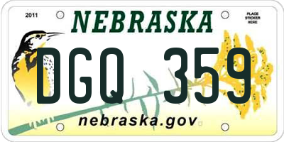 NE license plate DGQ359