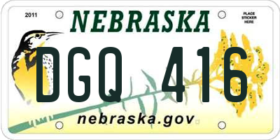 NE license plate DGQ416