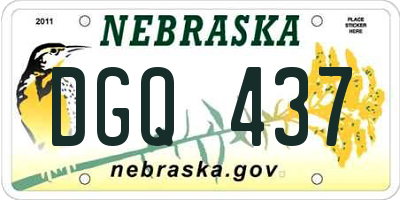 NE license plate DGQ437