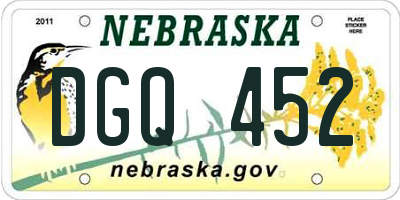 NE license plate DGQ452
