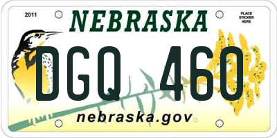 NE license plate DGQ460