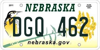NE license plate DGQ462