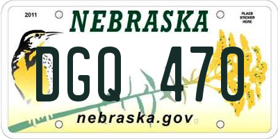 NE license plate DGQ470
