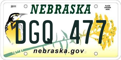 NE license plate DGQ477