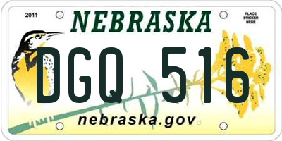 NE license plate DGQ516