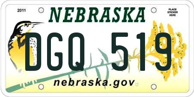 NE license plate DGQ519