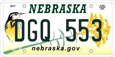 NE license plate DGQ553