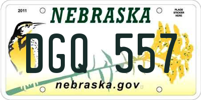 NE license plate DGQ557