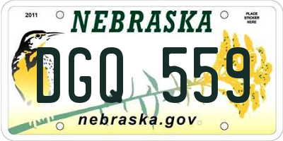 NE license plate DGQ559
