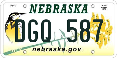 NE license plate DGQ587