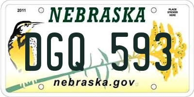 NE license plate DGQ593
