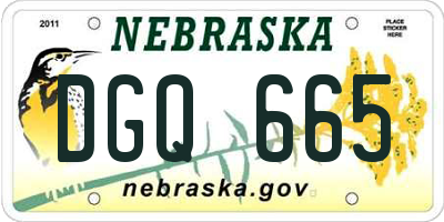 NE license plate DGQ665