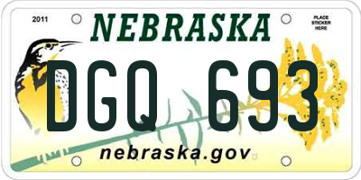 NE license plate DGQ693